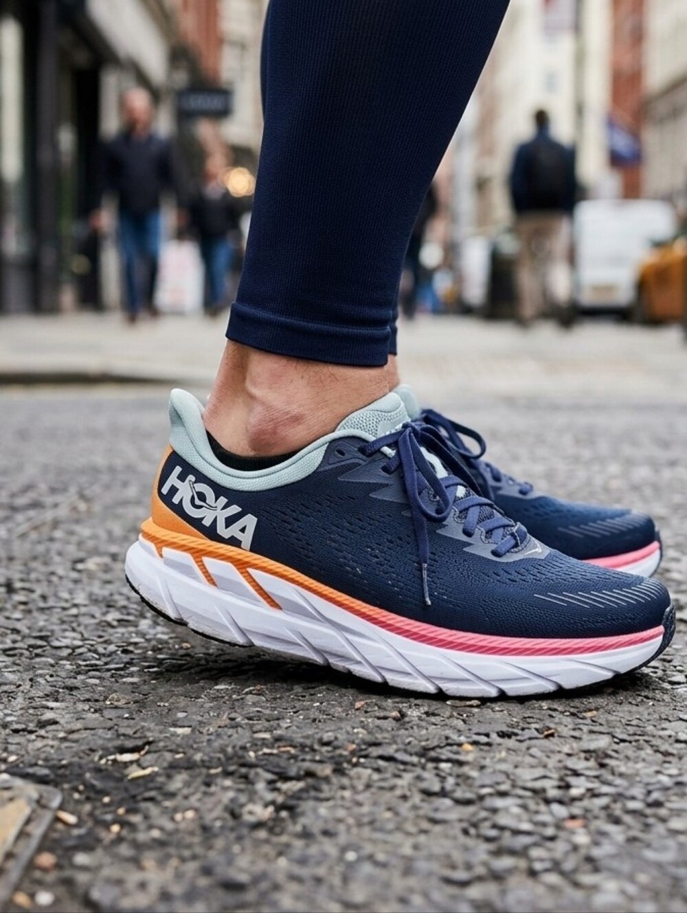 NEW! Hoka One One Womens Clifton 7 Black Iris Blue Haze - Size 10